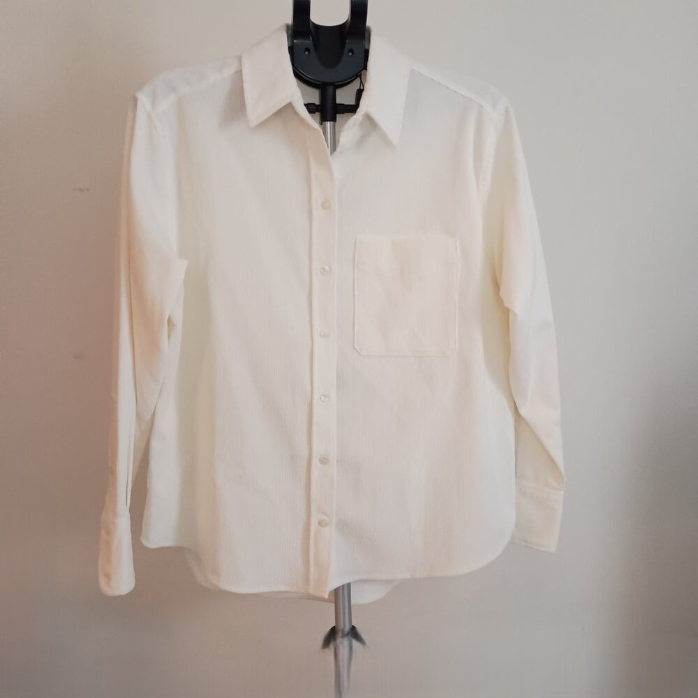 Zara Off White Corduroy Shirt Women’s M Cottagecore - Picture 15 of 15